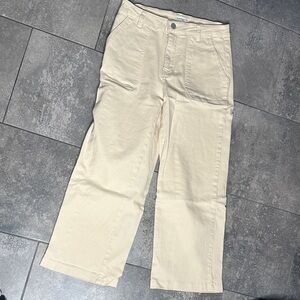 HAYES Cream High Waist Utility Cropped Pants Women’s Size 6P